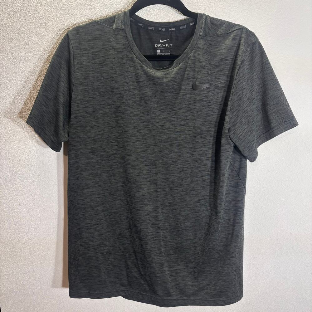 Nike Dri-FIT Gray Heather Athletic Running Training Tee Shirt Mens Medium